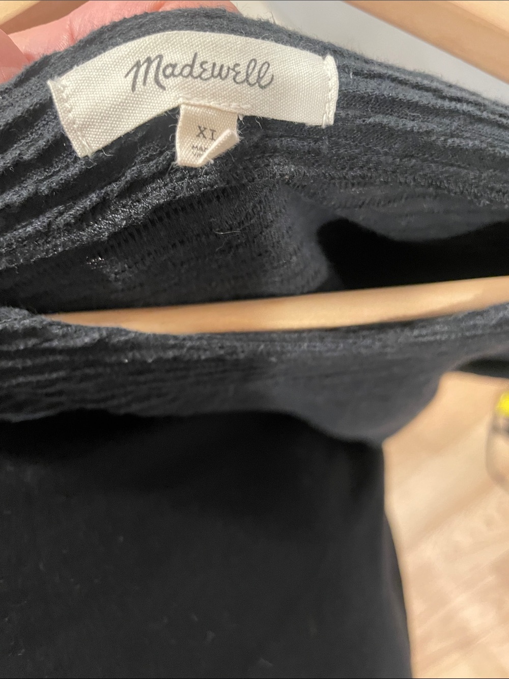 Madewell Ribbed Long-Sleeve Boatneck Top Black XL intentionality faded - Picture 3 of 5